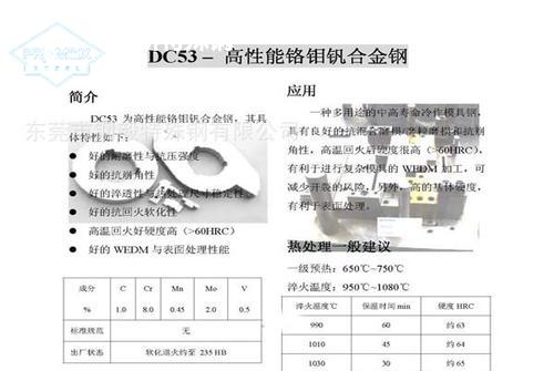DC53模具鋼技術規(guī)范載于日本工業(yè)的JIS標準G4404